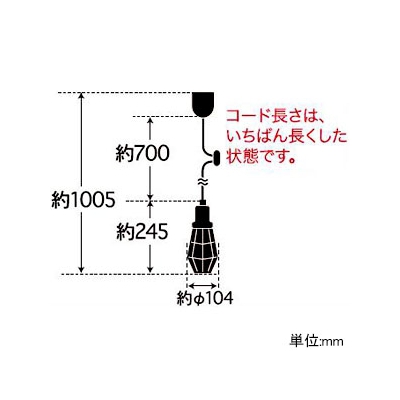 後藤照明 ペンダントライト 《エベレスト》 ビス止めガード CP型 60Wクリヤー球付 E26口金  GLF-3469 画像2