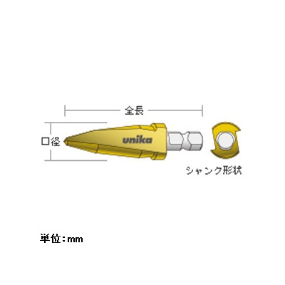 ユニカ デッキビット ツールボックスセット 回転専用 三面シャンク 3本セット(15/16/22mm) シャンク径10mm  TB-50 画像2