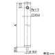 カクダイ 水栓柱 70角・下給水タイプ 長さ845mm 624-066 画像2