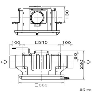 パナソニック セントラル換気ファン 天井埋込形 給気タイプ 集合住宅用 FY-100SC1A 画像3