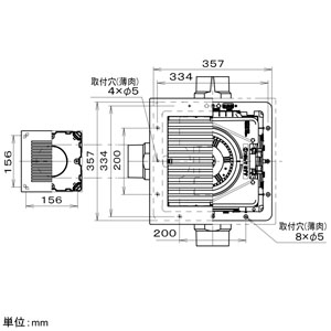 パナソニック 天井埋込形換気扇 ルーバーセットタイプ 2～3室用 常時・局所兼用 埋込寸法□320mm パイプ径φ100mm 風圧式高気密シャッター付 FY-32CDT8 画像3