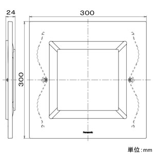 パナソニック 専用ルーバー 24タイプ用 天井埋込形換気扇用 角形・インテリアタイプ ホワイト FY-24L88 画像2