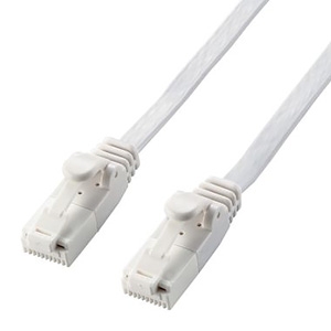 ELECOM LANケーブル フラットタイプ CAT6A準拠 ヨリ線 ツメ折れ防止タイプ 長さ5m ホワイト LD-GFAT/WH50 画像1