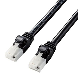 ELECOM LANケーブル スタンダードタイプ CAT6A対応 ヨリ線 ツメ折れ防止タイプ 長さ7m ブラック LD-GPAT/BK70 画像1