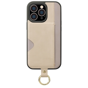 PGA iPhone 13 Pro用 ポケット付 ハイブリッドタフケース ベージュ PG-21NPT05BE 画像4