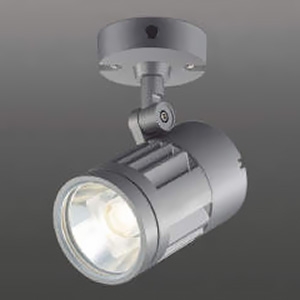 コイズミ照明 LEDエクステリアスポットライト 防雨型 フランジタイプ 2500lmクラス HID50W相当 非調光 配光角15° 白色 シルバー XU52100 画像1