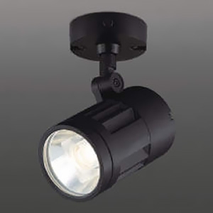 コイズミ照明 LEDエクステリアスポットライト 防雨型 フランジタイプ 1500lmクラス HID35W相当 非調光 配光角45° 電球色 黒 XU52105 画像1