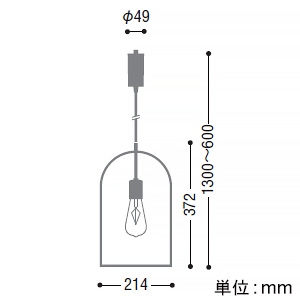 コイズミ照明 LEDフレームペンダントライト プラグタイプ 白熱球40W相当 非調光 電球色 ランプ付 AP50324 画像2