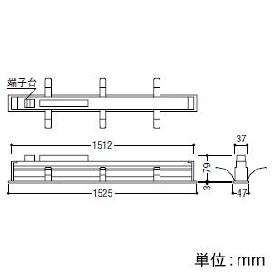 コイズミ照明 LED一体型ベースライト 《スリットシームレススリム》 埋込型 高気密SB形 L1500mm 散光配光 調光 温白色 AD52489 画像2