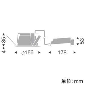 遠藤照明 LEDベースダウンライト 一般型 2000TYPE FHT32W×2相当 埋込穴φ150mm 拡散配光 調光調色 昼光色～電球色 白 EFD8945W 画像2