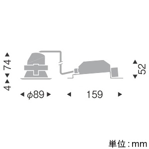 遠藤照明 LEDベースダウンライト 一般型 高気密SB形 700TYPE FHT24W・白熱球80～60W相当 埋込穴φ75mm 広角配光 調光調色 昼光色～電球色 白コーン EFD8955W 画像2