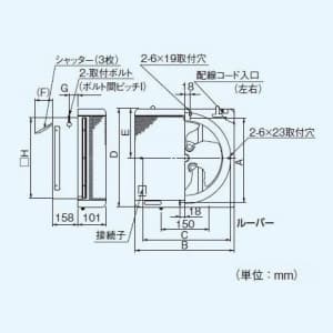 パナソニック インテリア形有圧換気扇 低騒音・給気形 インテリアメッシュタイプ FY-25LSS 画像2