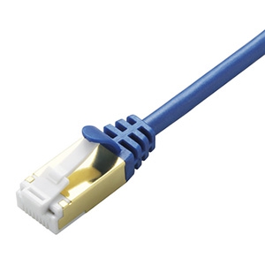 ELECOM LANケーブル スリムタイプ CAT7準拠 ヨリ線 ツメ折れ防止タイプ シールド付 長さ0.5m LD-TWSST/BM05 画像1