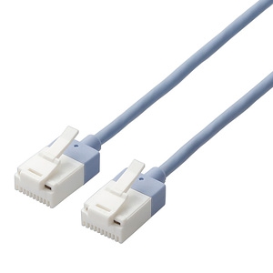 ELECOM LANケーブル スリムタイプ CAT6A準拠 ヨリ線 ツメ折れ防止タイプ 長さ0.5m LD-GPASST/BU05 画像1