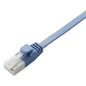 ELECOM LANケーブル フラットタイプ CAT6準拠 ヨリ線 ツメ折れ防止タイプ 長さ1m ブルー LD-GFT/BU10 画像1