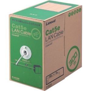 ELECOM LANケーブル ケーブルのみ CAT5E対応 レングスマーク付 環境配慮パッケージ 長さ300m ライトグレー LD-CT2/LG300/RS 画像1