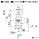 KVK(ケーブイケー) 逆止弁付ボールバルブ20×13 アングル形 R3/4ナット×G1/2おねじ K151 画像2