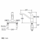 三栄水栓製作所 シングル台付分岐混合栓 節水水栓 キッチン用 分岐口付 台幅:246mm modello K676BV 画像3