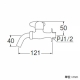 三栄水栓製作所 ミニセラ万能ホーム水栓 セラミック水栓 長さ:121mm miniCERA JY125-13 画像2