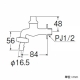 三栄水栓製作所 共用カップリング横水栓 逆止弁なし 呼び:13 JY70J-13 画像2
