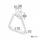 三栄水栓製作所 Lタイプタオルリング2型 洗面所用 ビス付 W533 画像2