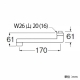 三栄水栓製作所 角吐水口 下向き取付けタイプ 長さ:170mm パイプ外径:16mm PA1110-60X-16 画像2