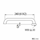 三栄水栓製作所 横形パイプ 上向き取付けタイプ 長さ:240mm パイプ外径:19mm PA20J-61X2-19 画像2