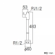 三栄水栓製作所 ストレート形止水栓[共用形](ヘリューズナシ) ナットなし 長さ:483mm V2161-X2-13 画像2