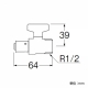 三栄水栓製作所 カシメアダプター付ボールバルブ ネジ径R1/2×パイプ径13A V6101-4-13X13A 画像2
