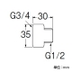 三栄水栓製作所 20×13アダプター 呼び20(G3/4)×呼び13(G1/2) 黄銅製 T252-20X13 画像2