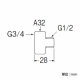 三栄水栓製作所 20×13アダプター(クロム) 呼び20(G3/4)×呼び13(G1/2) 青銅製 T755-20X13 画像2