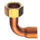 三栄水栓製作所 ナット付銅管エルボ 呼び13(G1/2)×12.7 パッキン付(ノンアスベスト) T56-2-13X12.7 画像1