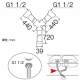 三栄水栓製作所 流し排水栓Y型ホース(ネジ付) キッチン用 二槽式流しの排水栓用のネジ式接続タイプ PH62-862 画像3