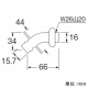 三栄水栓製作所 洗濯機用L型ニップル ネジサイズ:W26山20 PY12-4TX-16 画像2