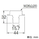 三栄水栓製作所 洗濯機用ニップル ネジサイズ:W26山20 PT331T 画像2