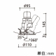 オーデリック LEDユニバーサルダウンライト M形 深型 埋込穴φ100 JR12V-50Wクラス 高効率タイプ ワイド配光 連続調光 本体色:オフホワイト 温白色タイプ 3500K XD403184 画像2