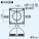 三菱 壁掛1パイプ取付タイプ専用フード 角形タイプ 防虫網(10メッシュ)・水切板付 ステンレス製 P-50VSQ5 画像2