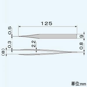 エンジニア 鉄腕ピンセット 先細タイプ 先端0.5mm 全長125mm PT-16 画像2