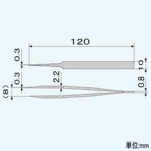 エンジニア 鉄腕ピンセット 極細タイプ 先端0.3mm 全長120mm PT-31 画像2